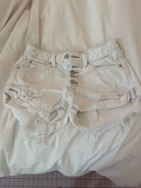 We The Free White High-Rise Denim Shorts